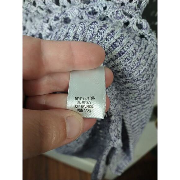 Croft And Barrow Purple Open Knit Tunic Slit Side Sweater. Size XL - Picture 9 of 11